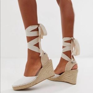 Jaylen espadrille wedges in white
